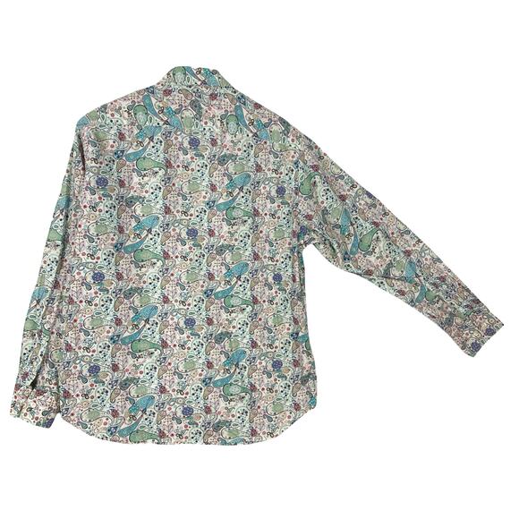 ROBERT GRAHAM Multicolor Bohemian Paisley Button Up Shirt Blouse in Cotton - Picture 3 of 11